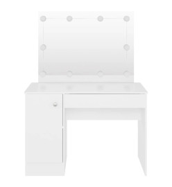 Table de maquillage avec éclairage LED 110x55x145 cm MDF Blanc