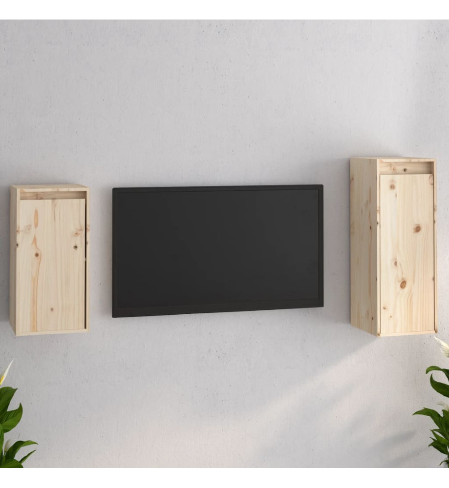 Meubles TV 2 pcs Bois massif de pin