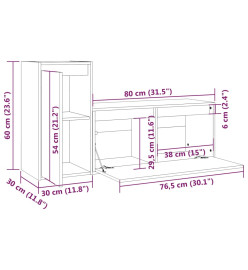 Meubles TV 2 pcs Bois massif de pin