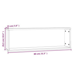 Étagères murales cubiques 4 pcs Sonoma gris 80x15x26,5 cm