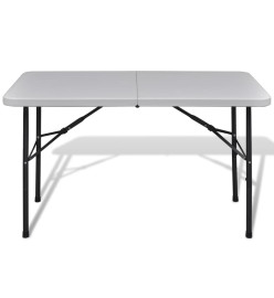 Table de jardin pliable 122 cm blanche en HDPE