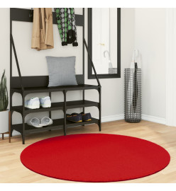 Tapis HUARTE à poils courts doux et lavable rouge Ø 120 cm