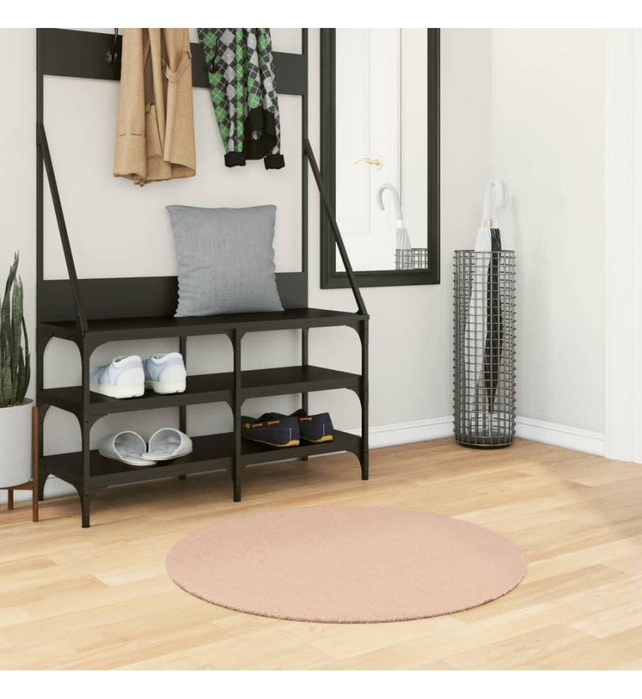 Tapis HUARTE à poils courts doux et lavable rouge clair Ø 80 cm Tapis HUARTE à poils courts doux et lavable rouge clair Ø 80 cm