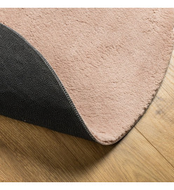 Tapis HUARTE à poils courts doux et lavable rouge clair Ø 80 cm