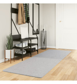 Tapis HUARTE à poils courts doux et lavable gris 80x250 cm