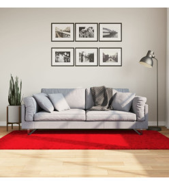 Tapis HUARTE à poils courts doux et lavable rouge 100x200 cm