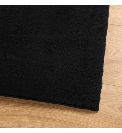 Tapis HUARTE à poils courts doux et lavable noir 60x110 cm