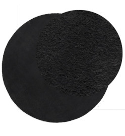 Tapis HUARTE à poils courts doux et lavable noir Ø 80 cm