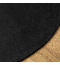 Tapis HUARTE à poils courts doux et lavable noir Ø 80 cm