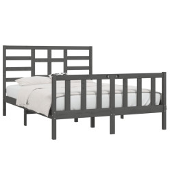 Cadre de lit Gris Bois de pin massif 160x200 cm