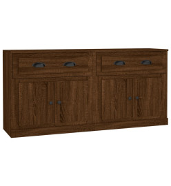 Buffets 2 pcs chêne marron bois d'ingénierie
