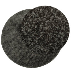 Tapis ISTAN à poils longs aspect brillant anthracite Ø 120 cm