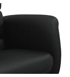 Fauteuil inclinable avec repose-pied noir similicuir