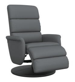 Fauteuil inclinable avec repose-pieds gris similicuir