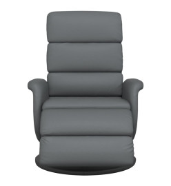 Fauteuil inclinable avec repose-pieds gris similicuir