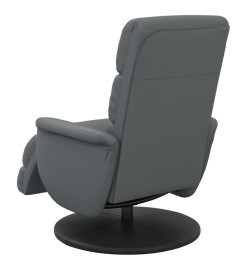 Fauteuil inclinable avec repose-pieds gris similicuir