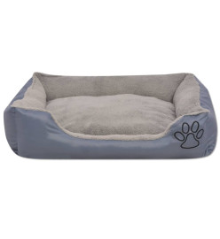 Lit pour chiens avec coussin rembourré Taille S Gris