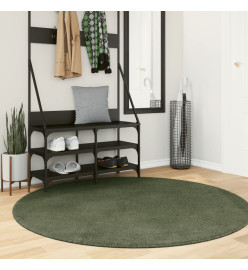 Tapis HUARTE à poils courts doux et lavable vert forêt Ø 160 cm