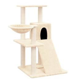 Arbre à chat avec griffoirs en sisal Crème 82 cm