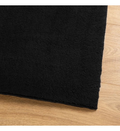 Tapis HUARTE à poils courts doux et lavable noir 100x200 cm