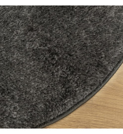 Tapis ISTAN à poils longs aspect brillant anthracite Ø 200 cm