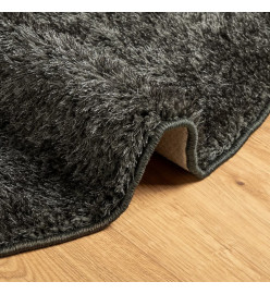 Tapis ISTAN à poils longs aspect brillant anthracite Ø 200 cm