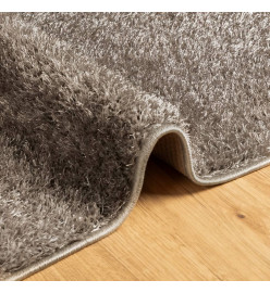 Tapis ISTAN à poils longs aspect brillant gris 240x340 cm