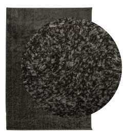 Tapis ISTAN à poils longs aspect brillant anthracite 120x170 cm