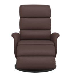 Fauteuil inclinable avec repose-pieds marron similicuir