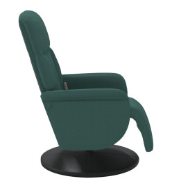 Fauteuil inclinable de massage repose-pied vert foncé velours