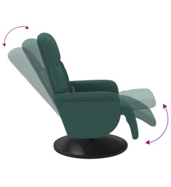 Fauteuil inclinable de massage repose-pied vert foncé velours