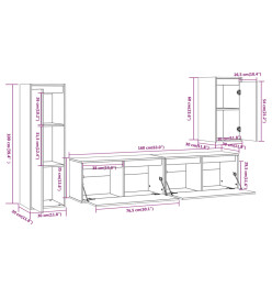 Meubles TV 4 pcs Bois massif de pin