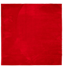 Tapis HUARTE à poils courts doux et lavable rouge 240x240 cm