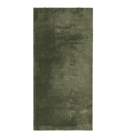 Tapis HUARTE à poils courts doux lavable vert forêt 100x200 cm