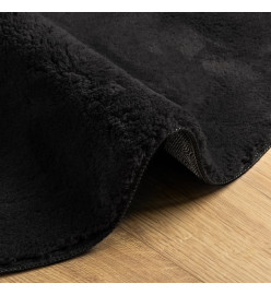 Tapis HUARTE à poils courts doux et lavable noir Ø 100 cm