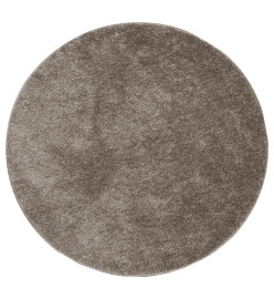 Tapis ISTAN à poils longs aspect brillant gris Ø 160 cm