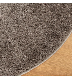 Tapis ISTAN à poils longs aspect brillant gris Ø 160 cm