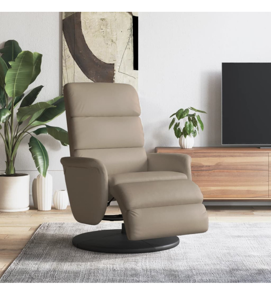 Fauteuil inclinable avec repose-pieds cappuccino similicuir