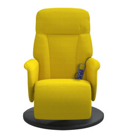 Fauteuil inclinable de massage avec repose-pied jaune velours