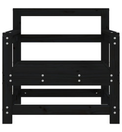 Chaises de jardin 2 pcs noir bois massif de pin