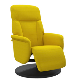 Fauteuil inclinable avec repose-pied jaune velours