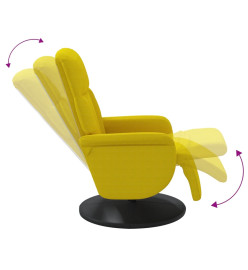 Fauteuil inclinable avec repose-pied jaune velours