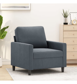 Fauteuil Gris foncé 60 cm Velours