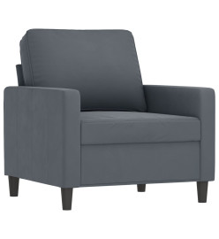 Fauteuil Gris foncé 60 cm Velours