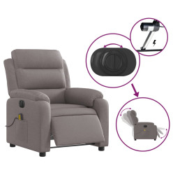 Fauteuil de massage inclinable électrique Taupe Tissu