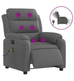 Fauteuil inclinable de massage électrique gris foncé tissu