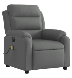 Fauteuil inclinable de massage électrique gris foncé tissu