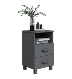 Tables de chevet HAMAR 2 pcs Gris foncé 40x35x62 cm Bois massif
