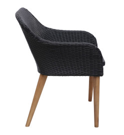 Ensemble de salle à manger de jardin 5 pcs Noir