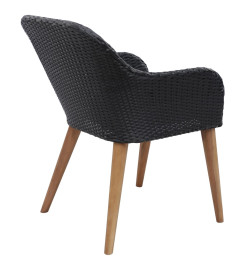 Ensemble de salle à manger de jardin 5 pcs Noir